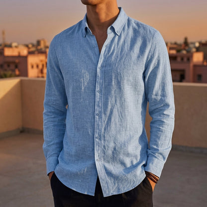 Men's Linen Shirt - Lightweight Casual Button Down