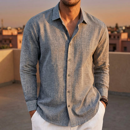 Men's Linen Shirt - Lightweight Casual Button Down