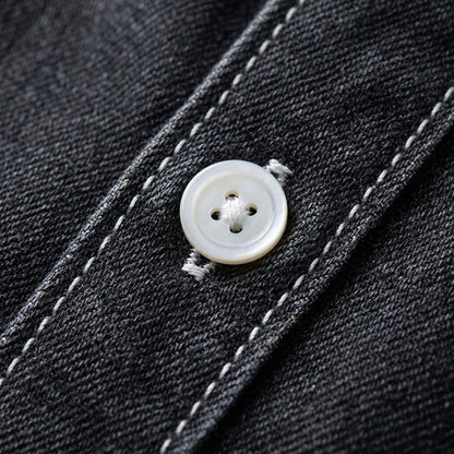 Men's Cotton Denim Shirt - Long Sleeve Casual Button Down