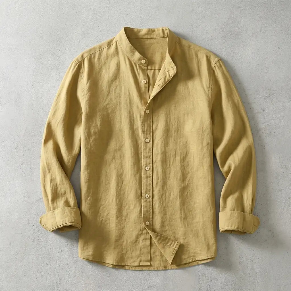 Men's Linen Cotton Shirt - Lightweight Casual Button Down
