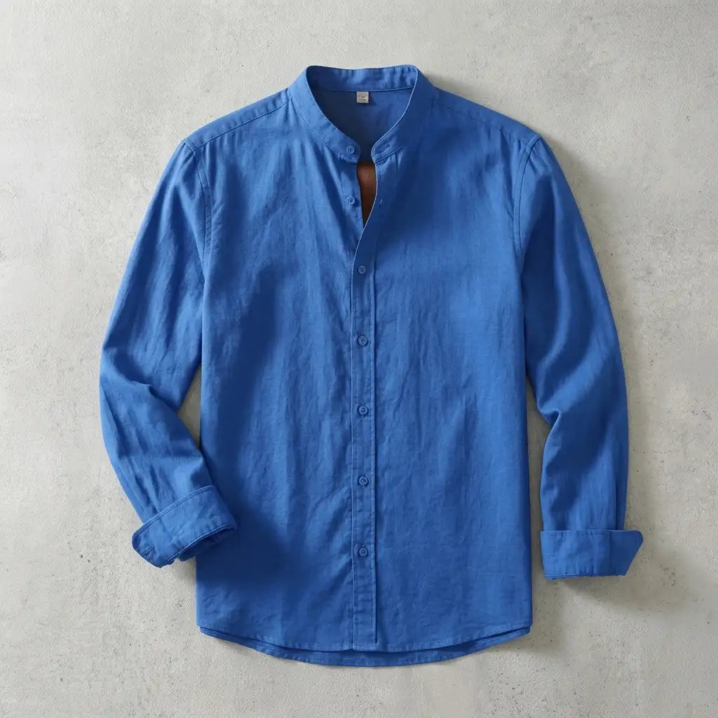 Men's Linen Cotton Shirt - Lightweight Casual Button Down