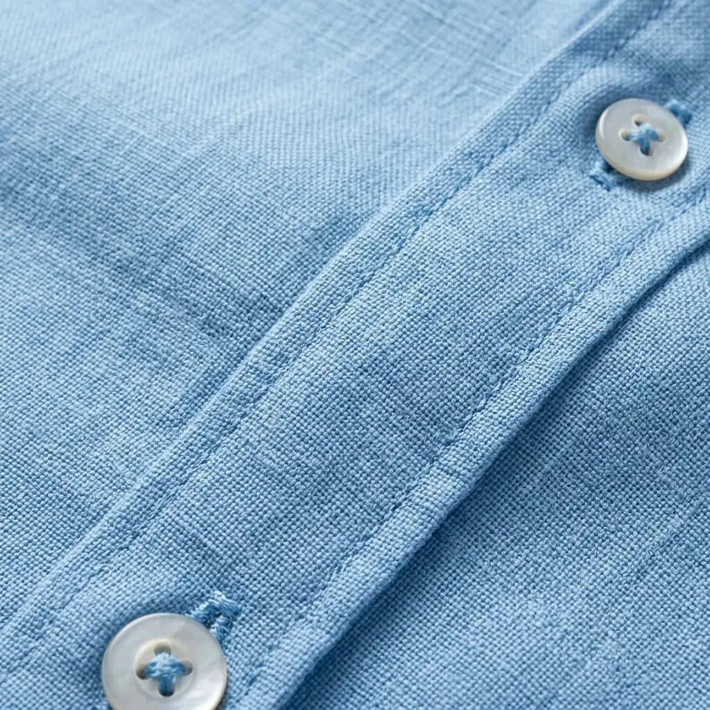 Men's Linen Cotton Shirt - Lightweight Casual Button Down