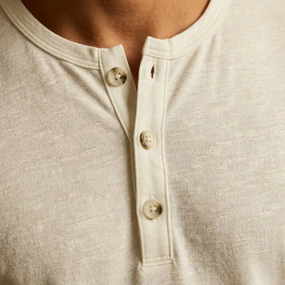 Men's Long Sleeve Henley Shirt - Casual Everyday Top