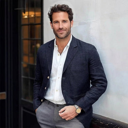 Men's Linen Blazer - Lightweight Summer Sport Coat