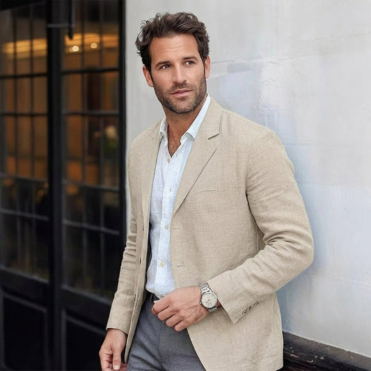 Men's Linen Blazer - Lightweight Summer Sport Coat