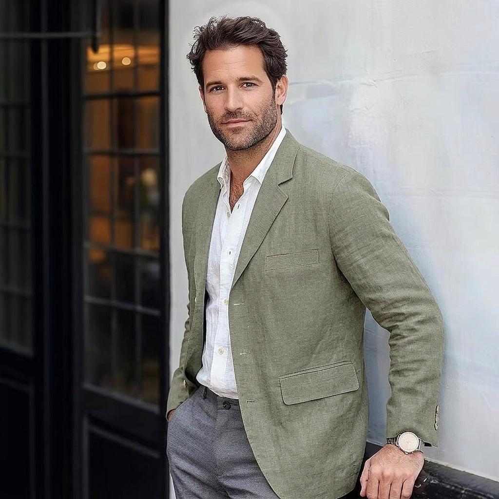 Men's Linen Blazer - Lightweight Summer Sport Coat