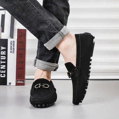 Men's Suede Loafers - Classic Casual Slip On Shoes