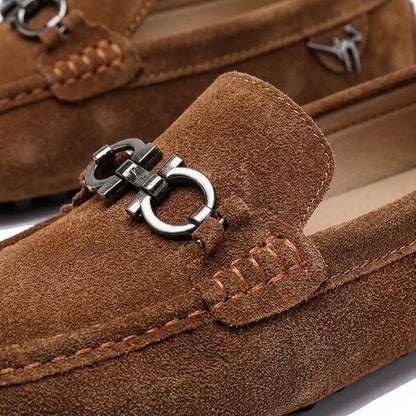 Men's Suede Loafers - Classic Casual Slip On Shoes