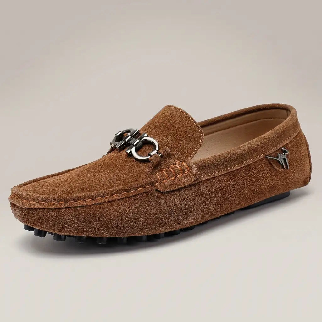 Men's Suede Loafers - Classic Casual Slip On Shoes