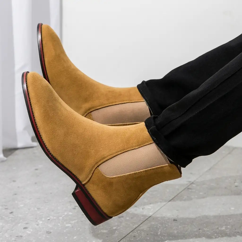 Men's Suede Chelsea Boots - Classic Slip On Ankle Boots