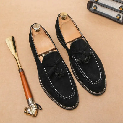 Men's Suede Loafers - Classic Casual Slip On Shoes
