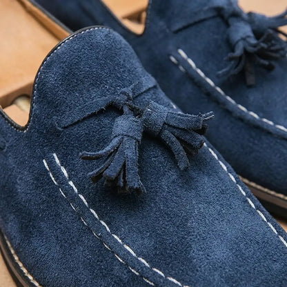 Men's Suede Loafers - Classic Casual Slip On Shoes