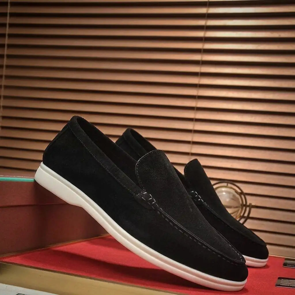 Men's Suede Loafers - Classic Slip On Dress Shoes