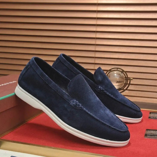 Men's Suede Loafers - Classic Slip On Dress Shoes
