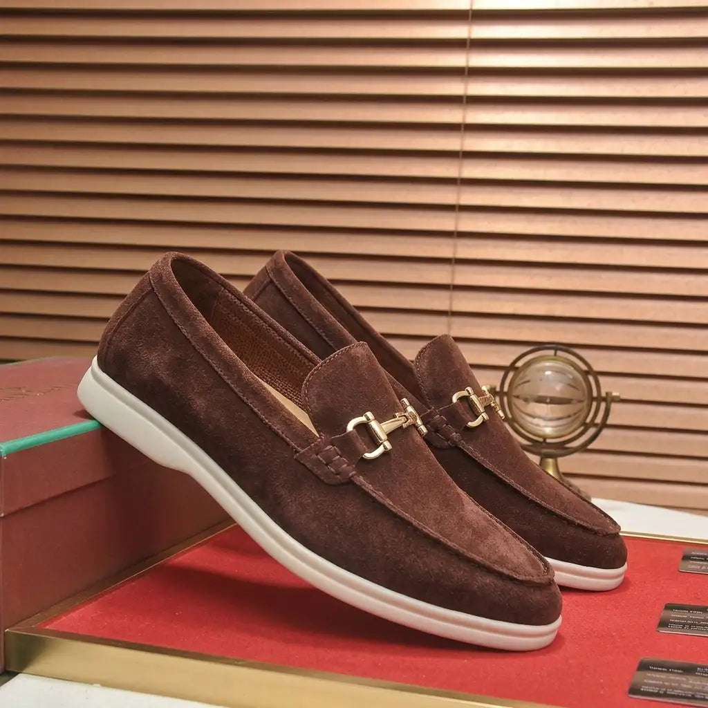 Men's Suede Loafers - Classic Slip On Dress Shoes