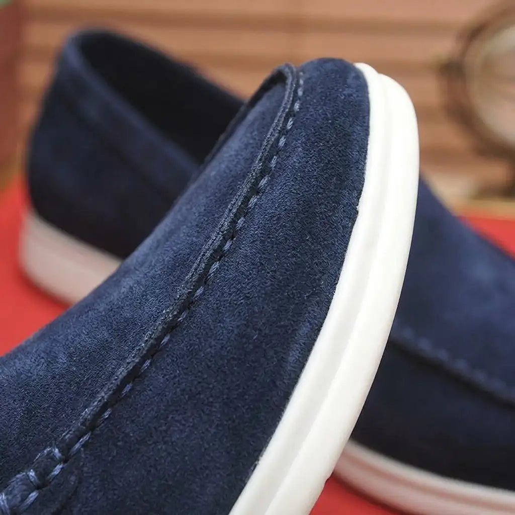 Men's Suede Loafers - Classic Slip On Dress Shoes