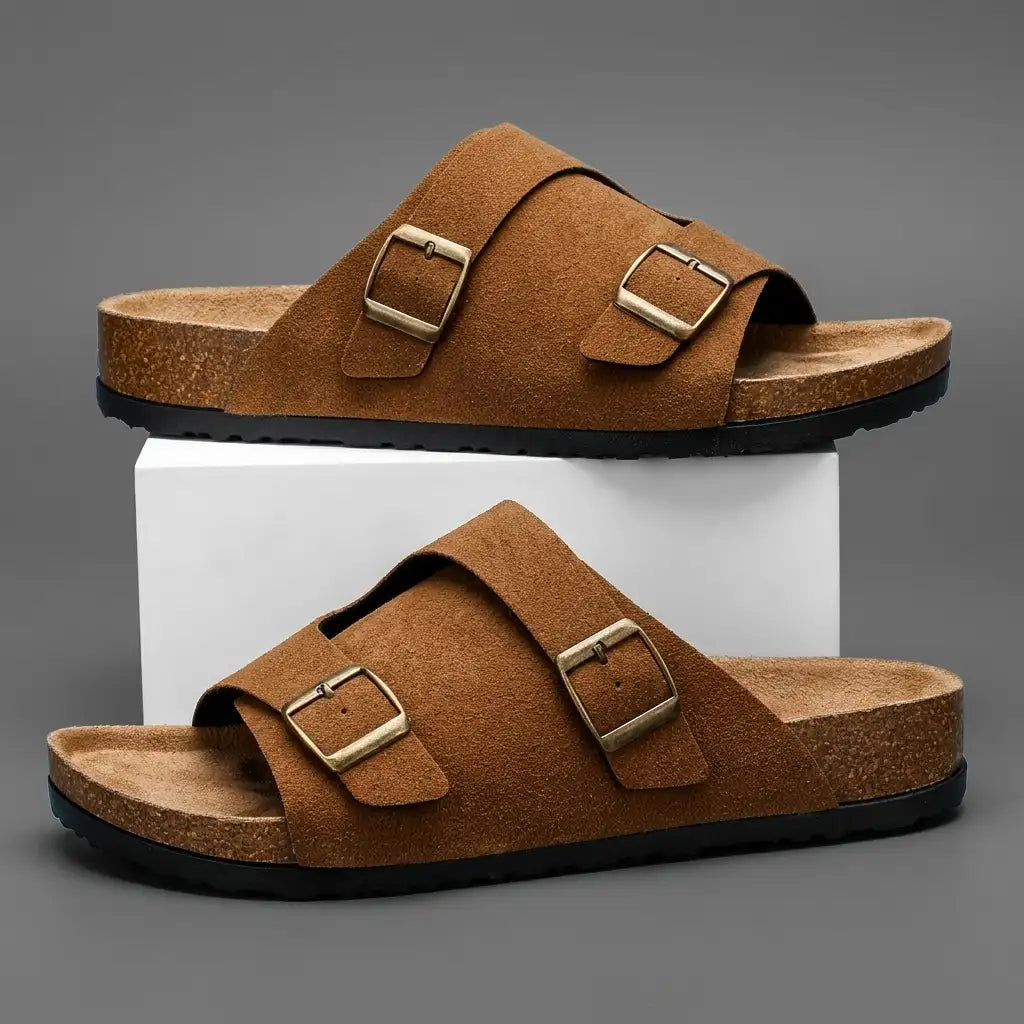 Men's Suede Sandals – Casual Summer Slip On Shoes