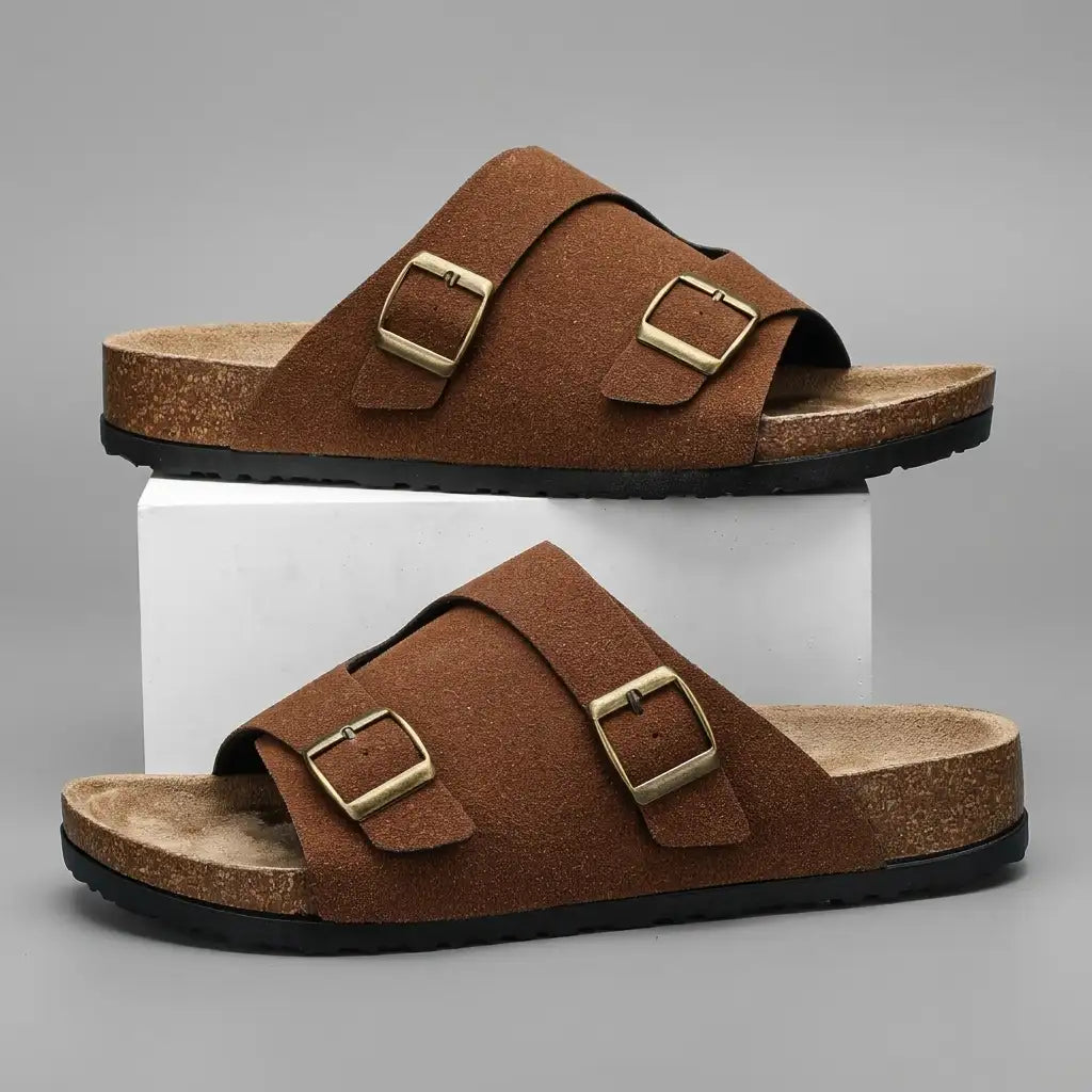 Men's Suede Sandals – Casual Summer Slip On Shoes