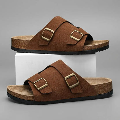Men's Suede Sandals – Casual Summer Slip On Shoes