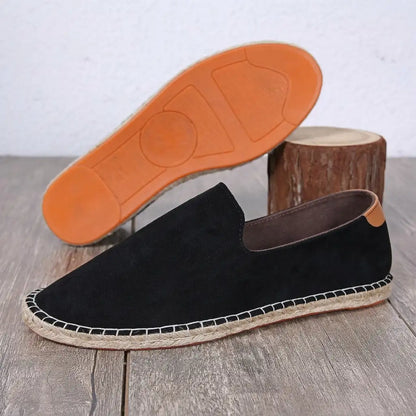 Men's Suede Espadrilles - Casual Slip On Shoes