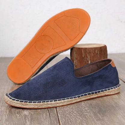 Men's Suede Espadrilles - Casual Slip On Shoes