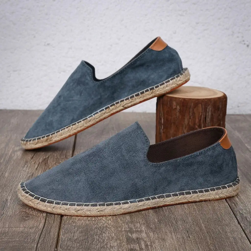 Men's Suede Espadrilles - Casual Slip On Shoes