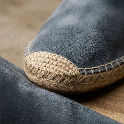 Men's Suede Espadrilles - Casual Slip On Shoes