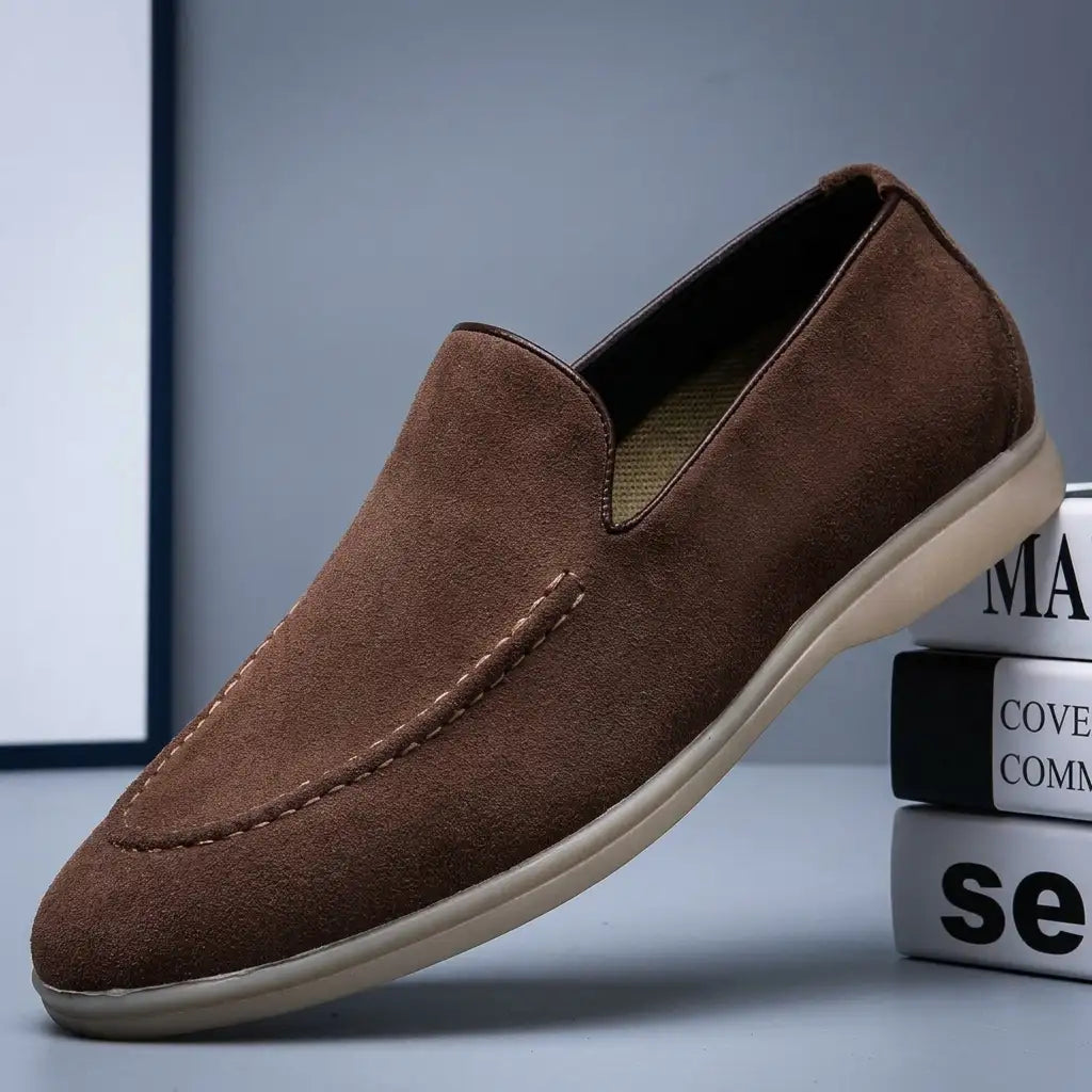 Men's Suede Loafers - Classic Slip On Casual Shoes