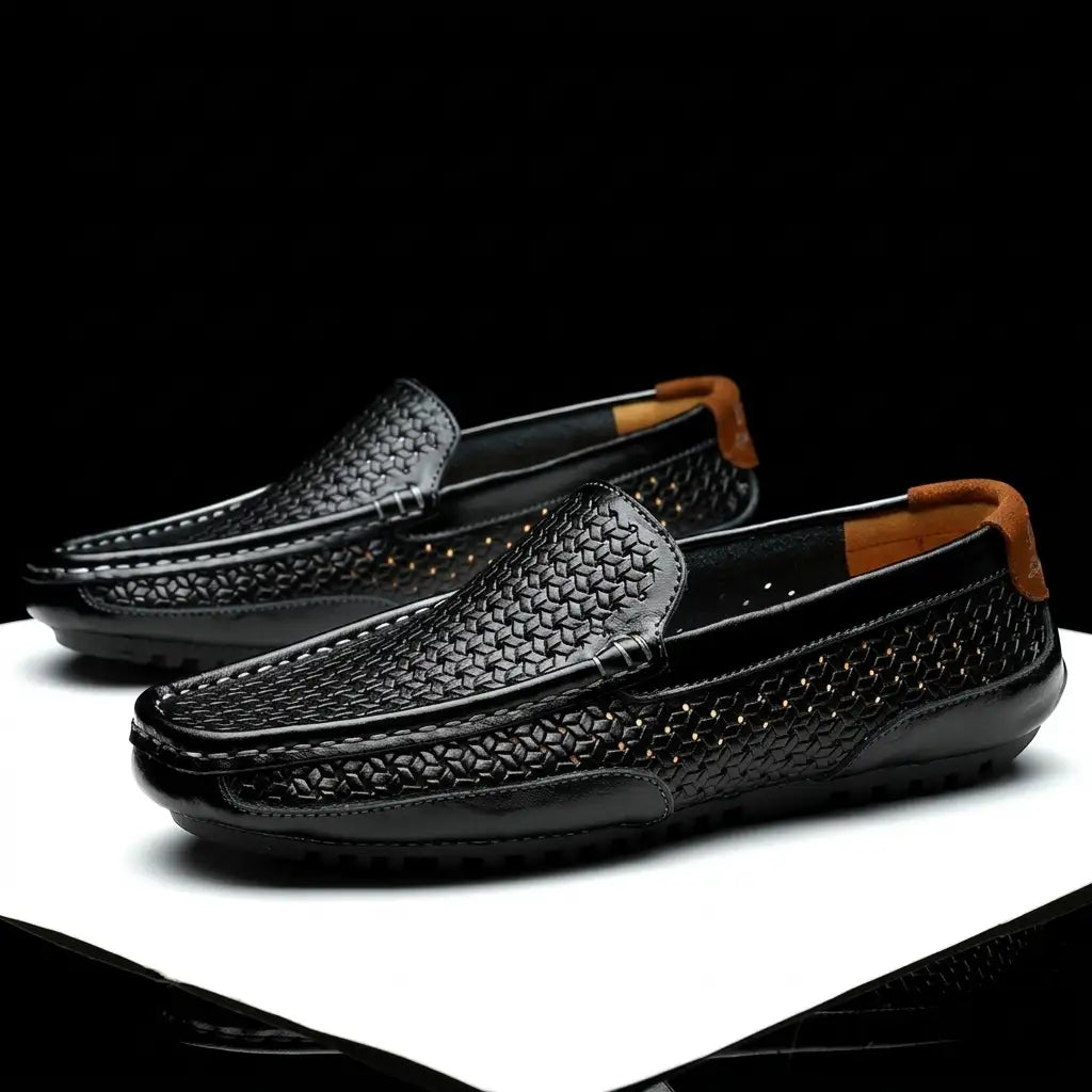 Men's Leather Loafers - Classic Slip On Dress Shoes