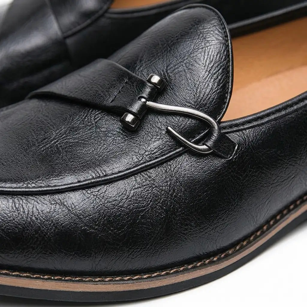 Men's Leather Loafers - Classic Slip On Dress Casual Shoes