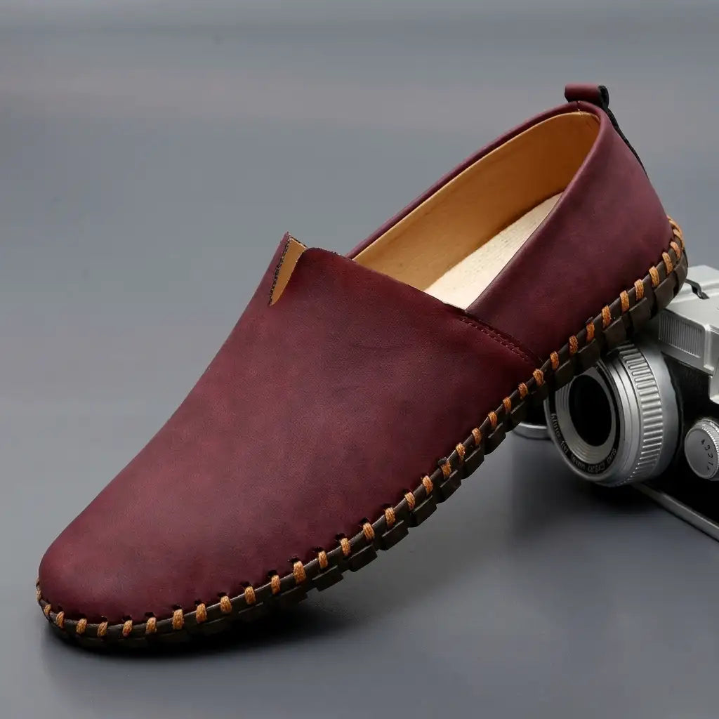 Men's Leather Espadrilles - Casual Slip On Shoes