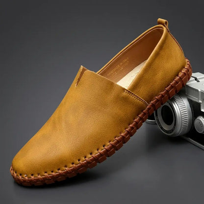 Men's Leather Espadrilles - Casual Slip On Shoes