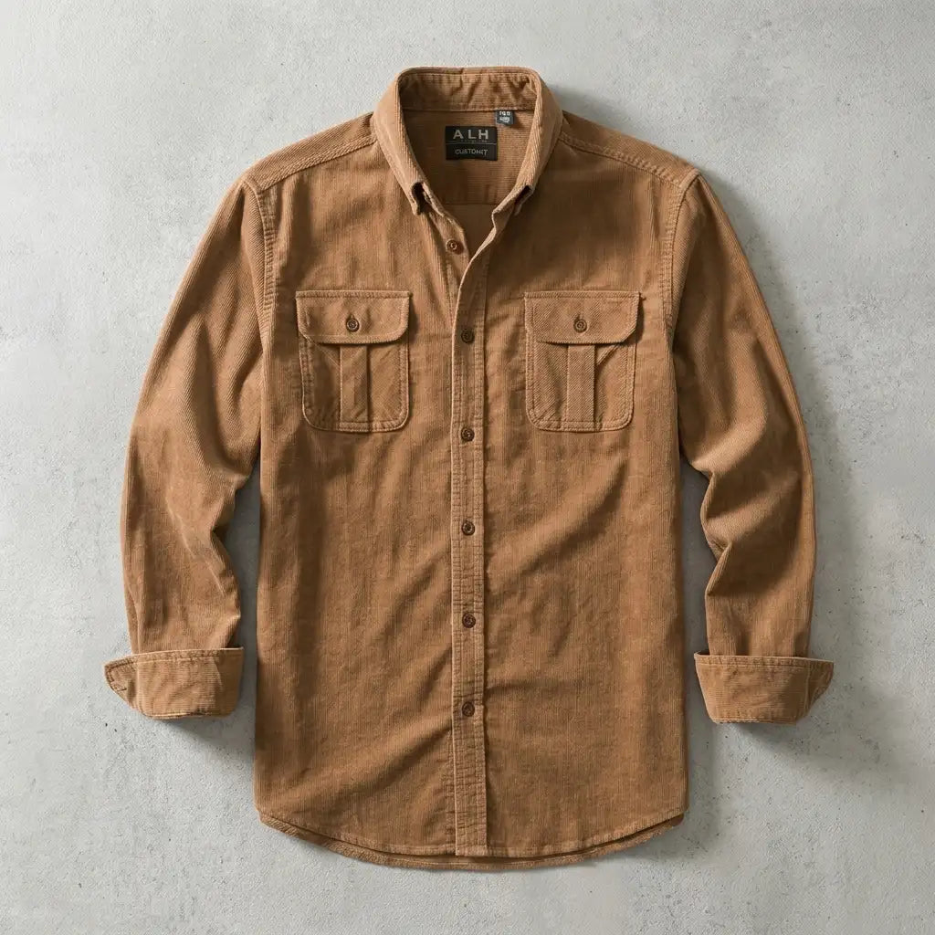 Men's Slim Fit Shirt - Long Sleeve Casual Button Down