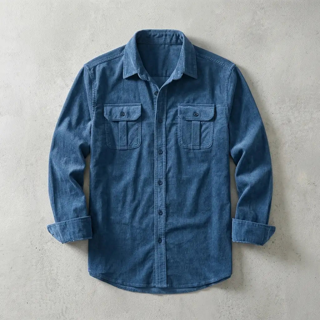 Men's Slim Fit Shirt - Long Sleeve Casual Button Down