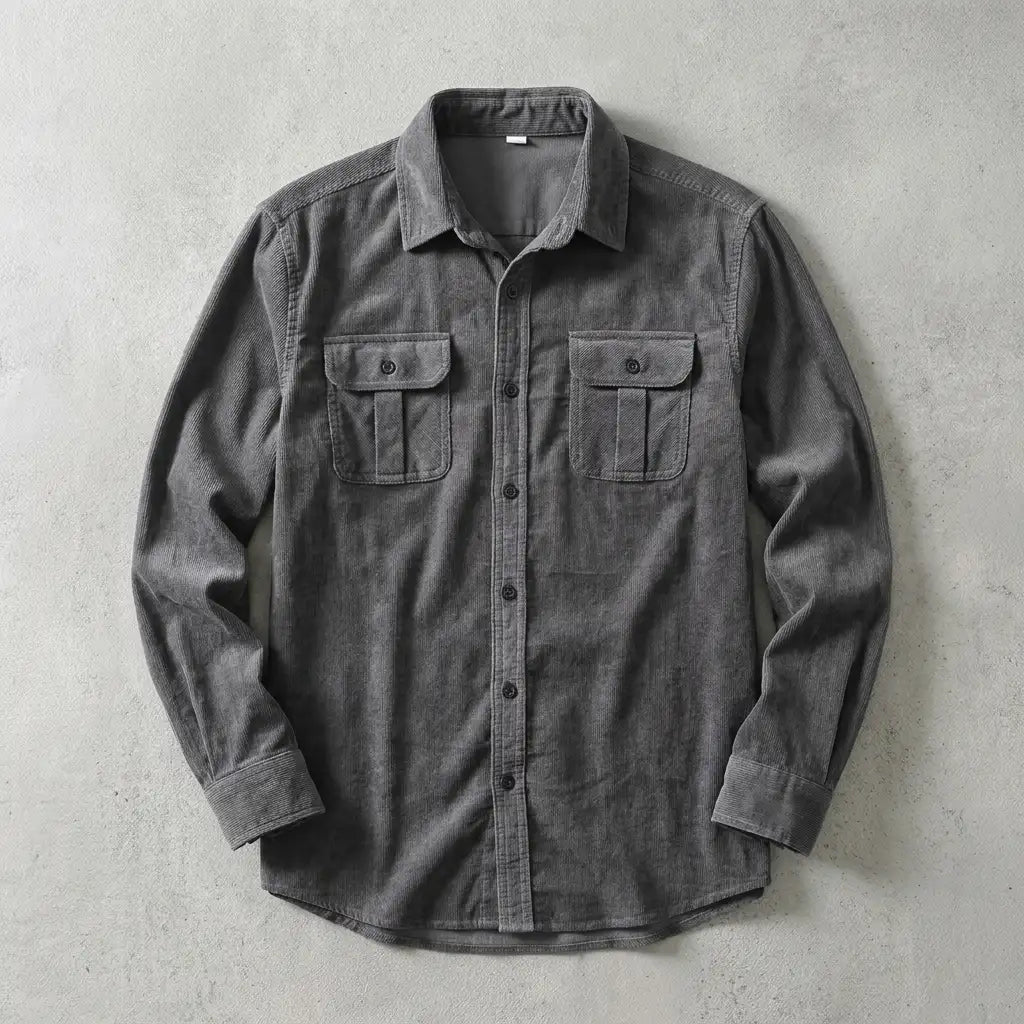 Men's Slim Fit Shirt - Long Sleeve Casual Button Down