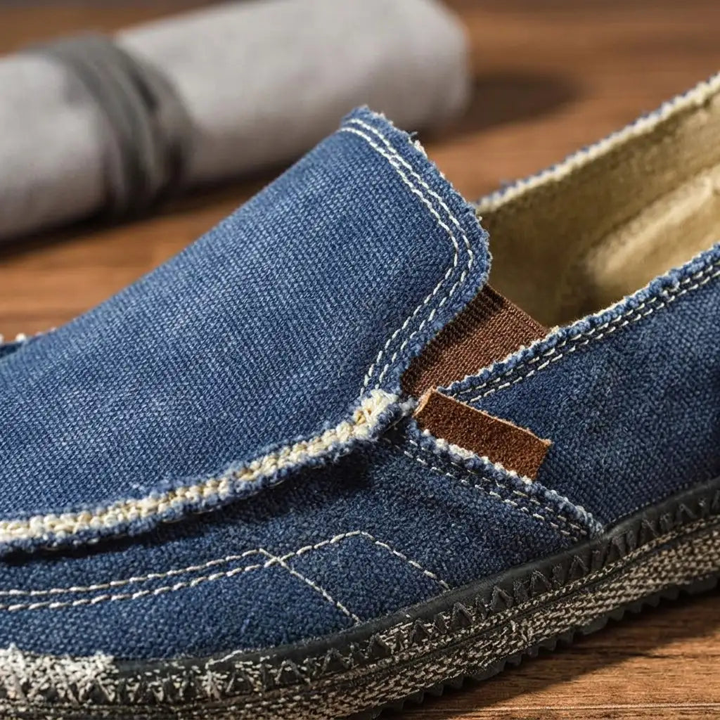 Men's Canvas Loafers - Casual Slip On Shoes