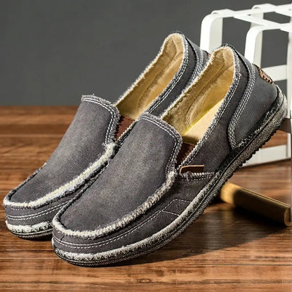 Men's Canvas Loafers - Casual Slip On Shoes