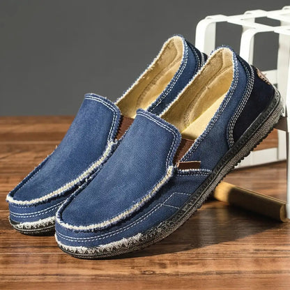 Men's Canvas Loafers - Casual Slip On Shoes