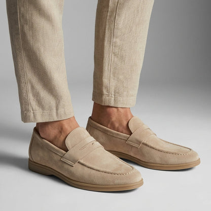 Men's Suede Loafers - Slip On Casual Driving Shoes
