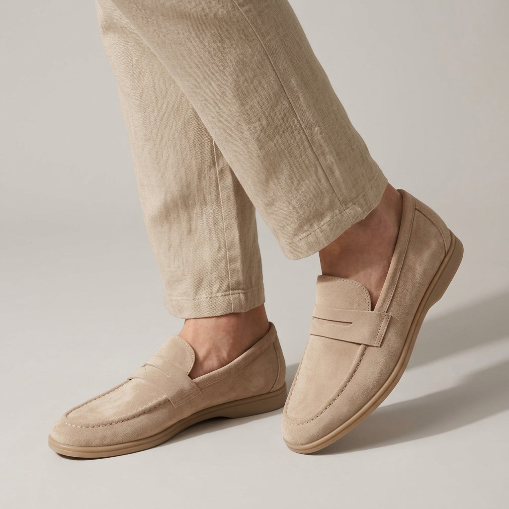 Men's Suede Loafers - Slip On Casual Driving Shoes