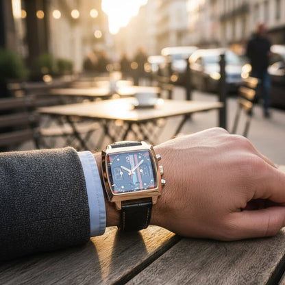 Men’s Square Chronograph Watch – Classic Wristwatch