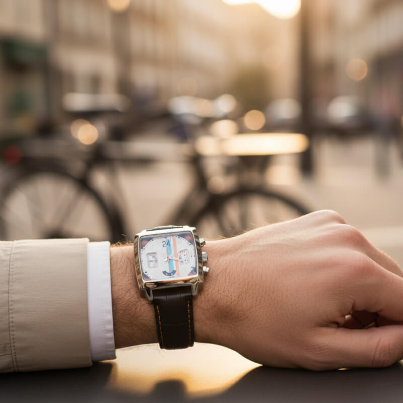 Men’s Square Chronograph Watch – Classic Wristwatch