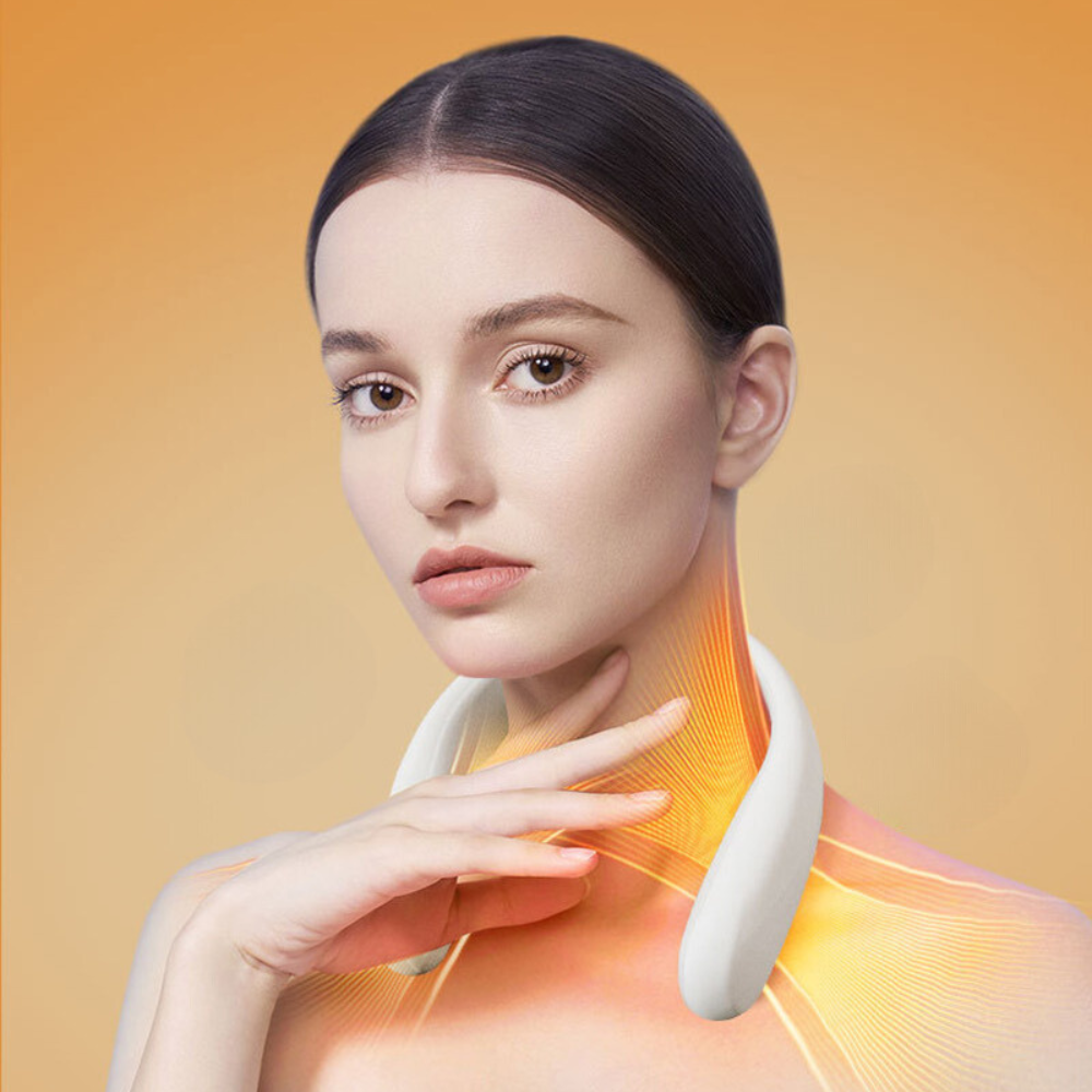 Correctaura Portable Heated Neck Warmer Fan Rechargeable Wireless Wearable Neck Heater with Four Heat Levels