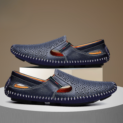 Men's Leather Sandals - Slide Summer Casual Sandals