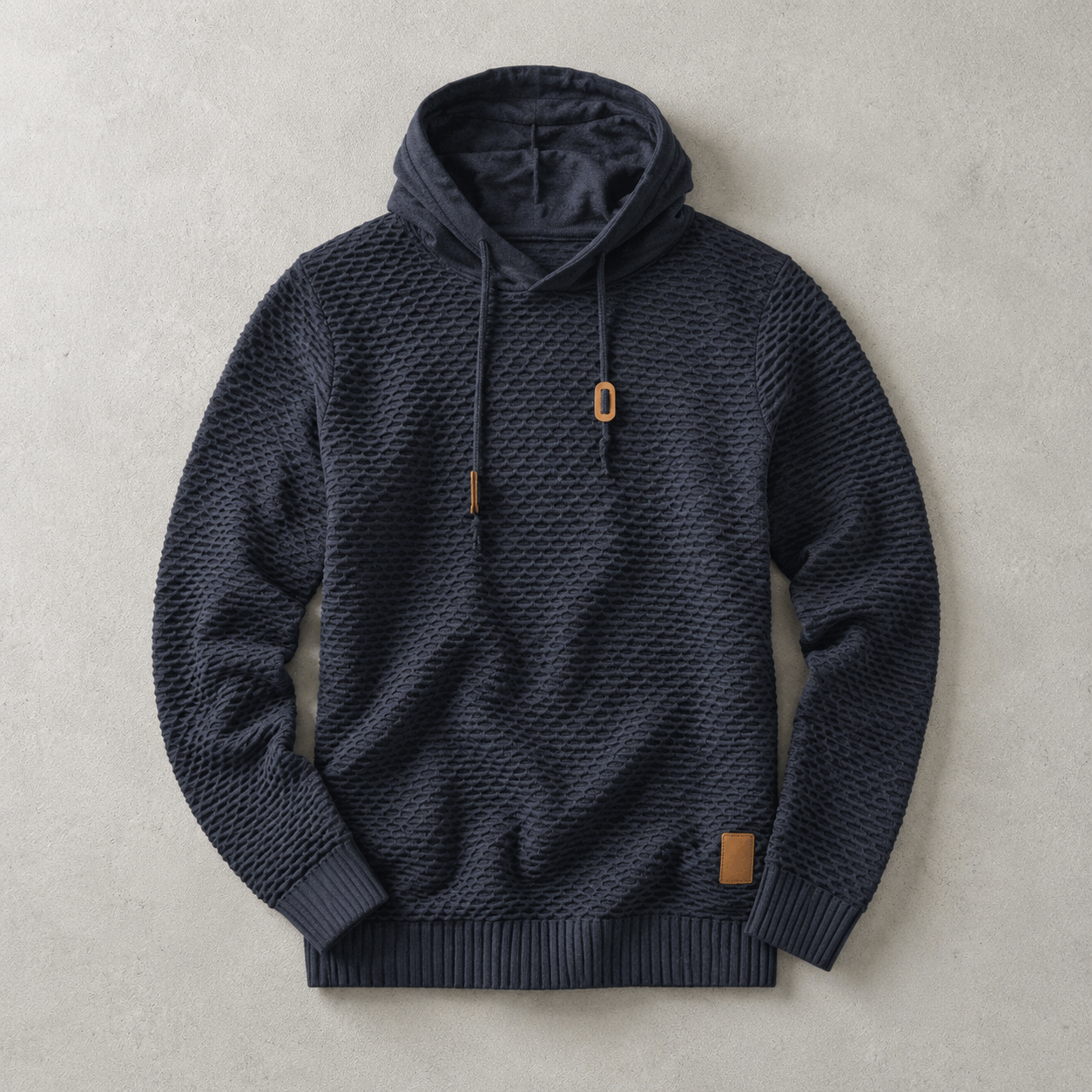 Men's Pullover Hoodie - Basket Weave Casual Sweatshirt