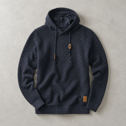 Men's Pullover Hoodie - Basket Weave Casual Sweatshirt