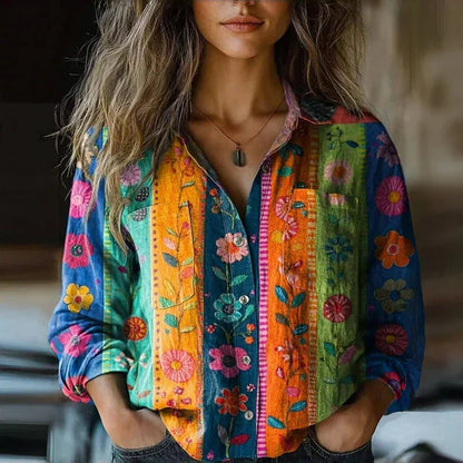 Henley | Versatile Summer Top with Printed Button Front Design