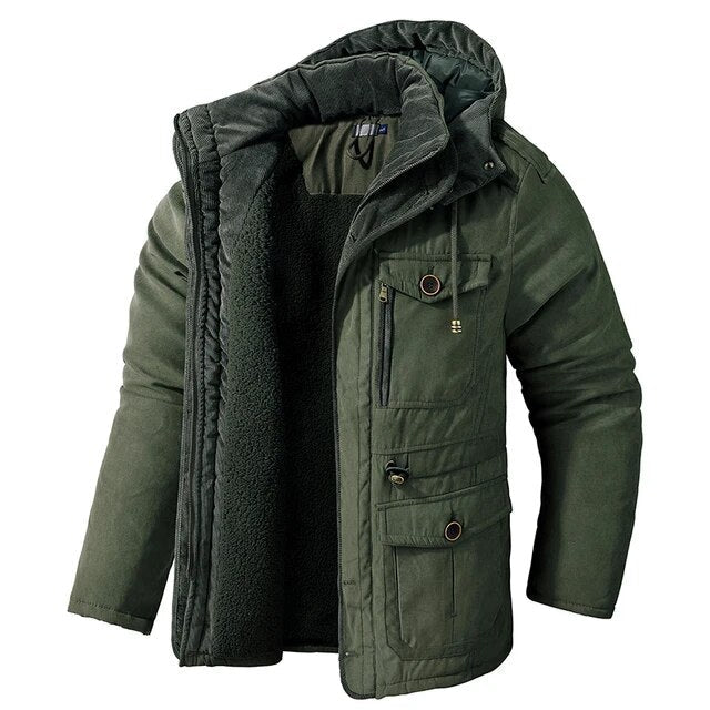Men's Insulated Hooded Parka Winter Jacket