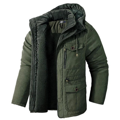 Men's Insulated Hooded Parka Winter Jacket
