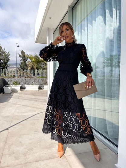 Women's Lace Bodycon Dress - Elegant Fitted Party Dress